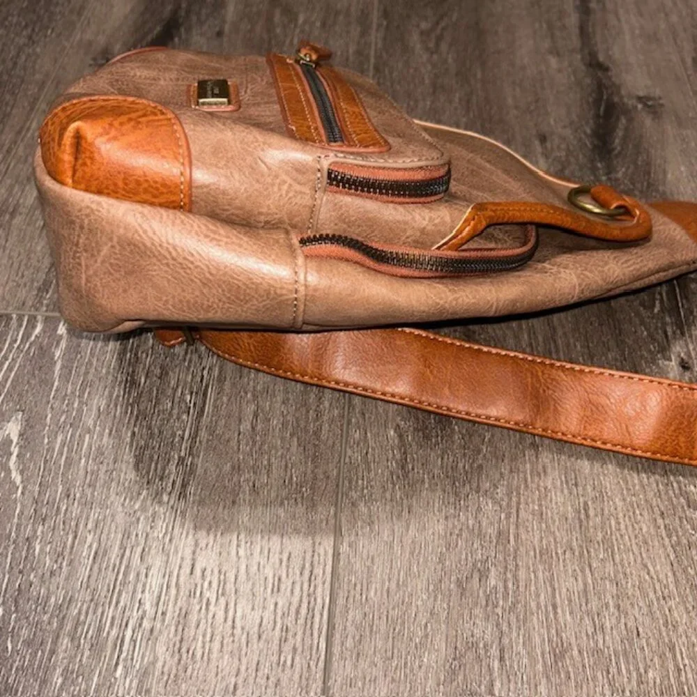 White Mountain Sling Pack Crossbody Bag In Brown - Picture 9 of 10